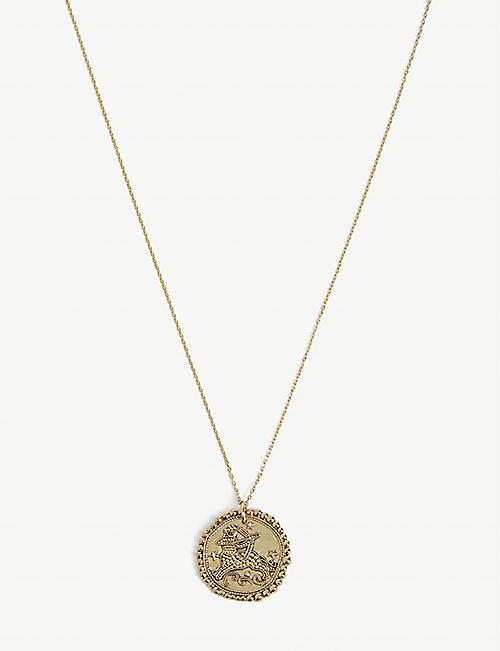 MAJE: Sagittarius brass coin necklace