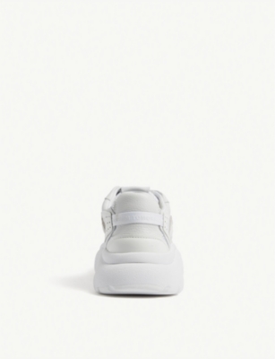 maje faster leather trainers