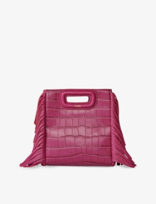 MAJE Mini M croc embossed leather shoulder bag Selfridges