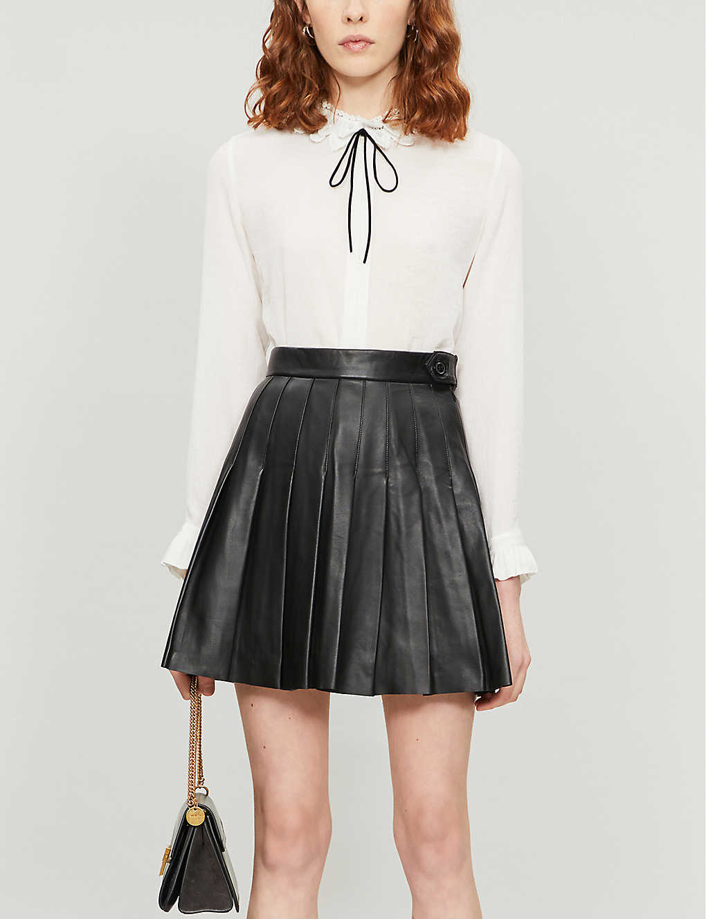 Junia pleated leather mini skirt Selfridges & Co Women Clothing Skirts Mini Skirts 