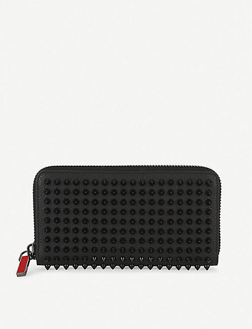 CHRISTIAN LOUBOUTIN: Panettone spike-embellished leather wallet