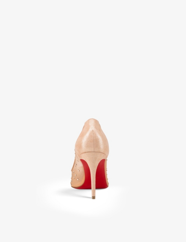 Follie Strass 85 Suede And Mesh Heeled Courts