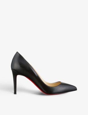 Shop Christian Louboutin Women's Black Pigalle 85 Leather Courts