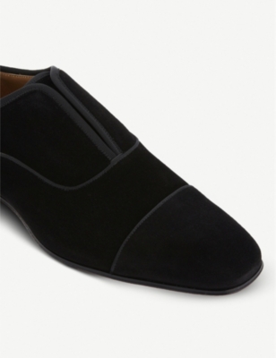 Shop Christian Louboutin Men's Black Alpha Male Flat Veau Velour Loafers