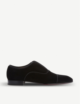 Shop Christian Louboutin Men's Black Alpha Male Flat Veau Velour Loafers