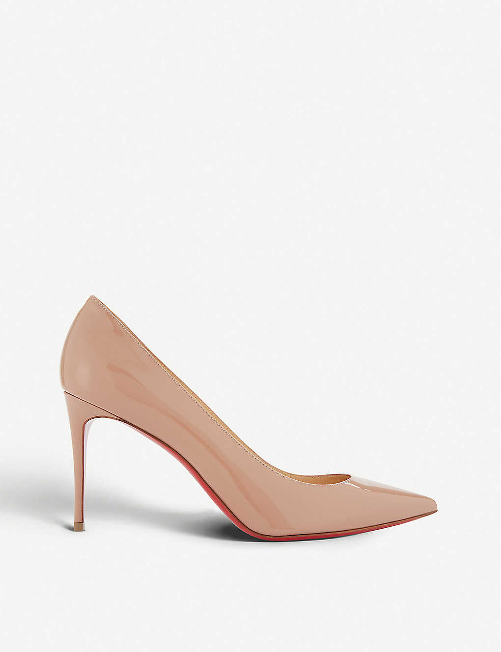 Christian Louboutin Kate 85 Patent-leather Courts In Nude