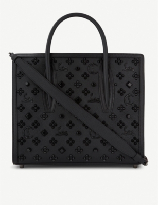 Christian Louboutin Paloma Medium Leather Tote Bag In Black/ultrablack