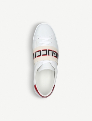 gucci new ace stripe leather trainers