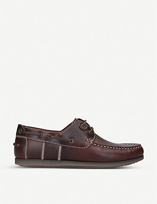 BARBOUR: Capstan oiled leather boat shoes