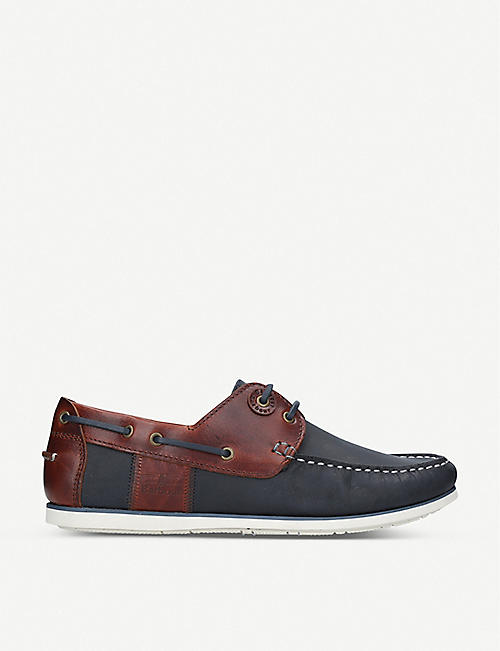 BARBOUR: Capstan oiled leather boat shoes