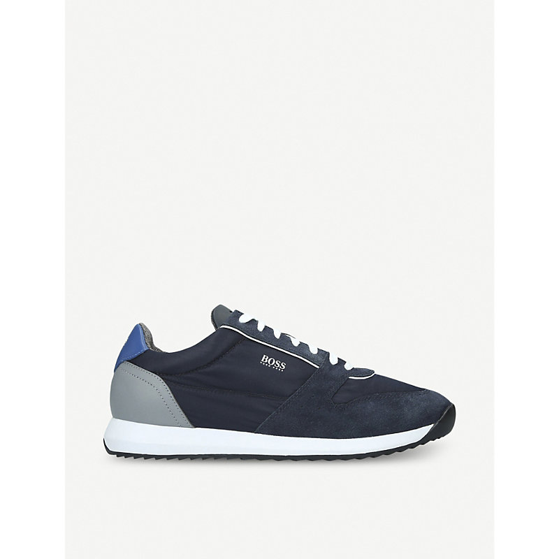 HUGO BOSS PARKOUR MESH AND SUEDE TRAINERS
