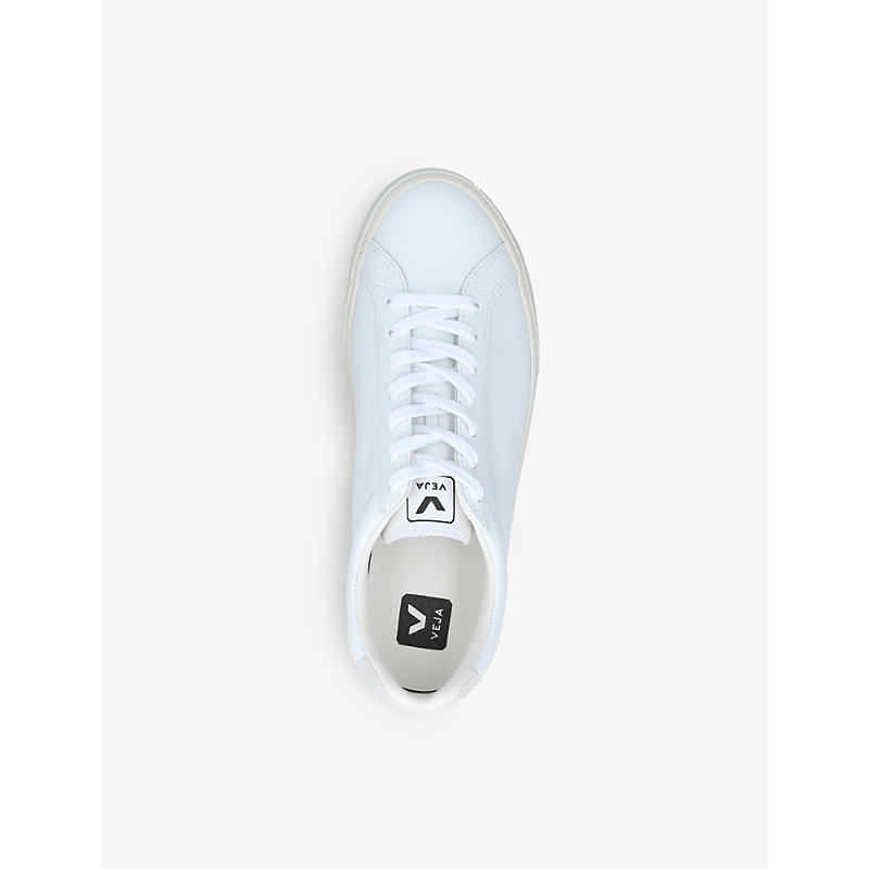 Shop Veja Men's Esplar Logo-embossed Low-top Leather And Canvas Trainers In White