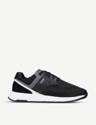 boss athleisure titanium runner mesh trainers