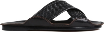 BOTTEGA VENETA - Intrecciato cross strap sandals | Selfridges.com