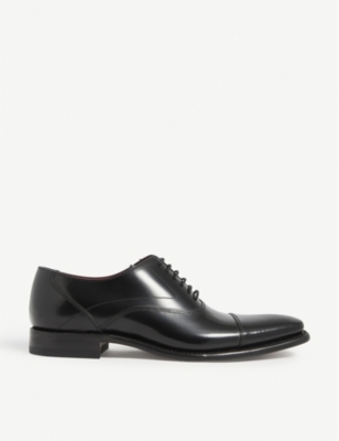 loake sharp leather shoes black