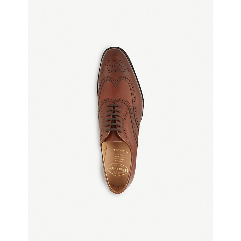 Shop Church Men's Mid Brown Berlin Punched Wingcap Oxford Shoes