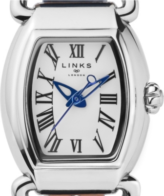 Links Of London 6010 2158 Driver Mini Tonneau Stainless Steel And Leather Watch Selfridges Com
