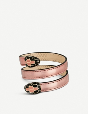 BVLGARI Serpenti Forever leather wrap bracelet