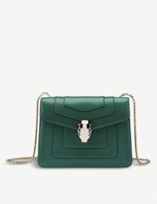 bvlgari serpenti forever metallic leather shoulder bag