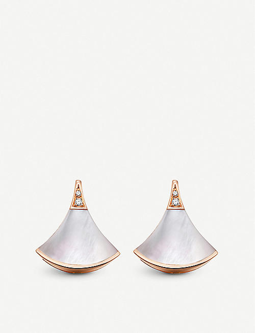 BVLGARI: Divas' Dream 18kt pink-gold and mother of pearl earrings