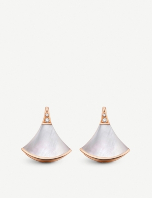 BVLGARI - Divas' Dream 18kt pink-gold and mother of pearl earrings |  