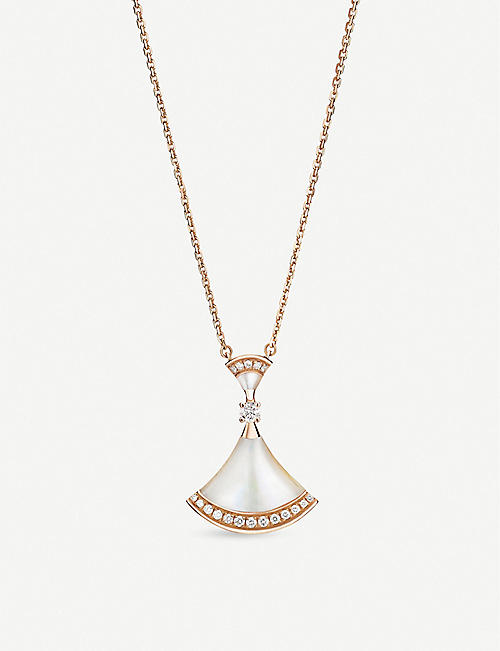 BVLGARI: Divas Dream 18ct rose-gold, mother-of-pearl and diamond necklace