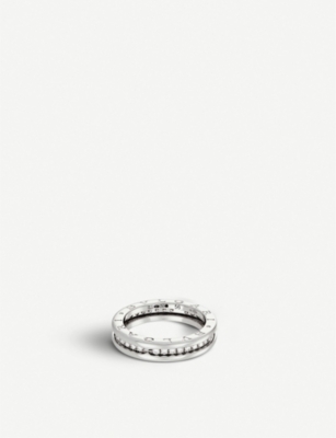 Bvlgari silver ring with diamonds hot sale