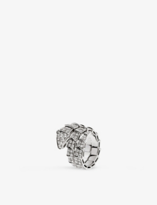 BVLGARI: Serpenti 18kt white-gold and diamond ring