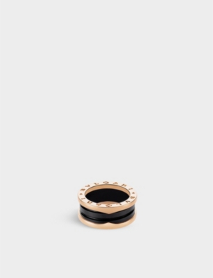 BVLGARI: B.zero1 18ct rose-gold and ceramic ring