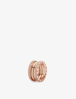 Bvlgari B Zero1 Four Band 18kt Pink Gold And Diamond Ring Selfridges Com