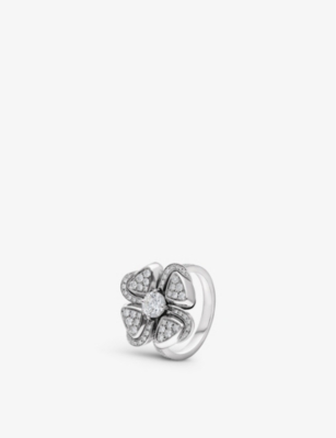 BVLGARI: Fiorever 18ct white-gold and diamond ring