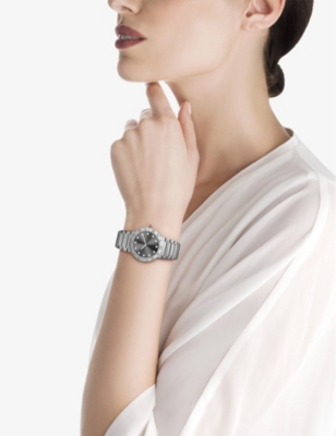 Bvlgari Stainless Steel Stainless Steel And Diamond Watch In Stainless Steel