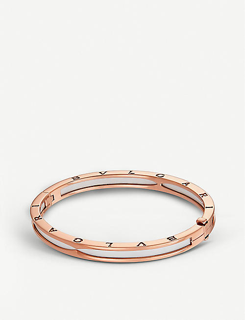 BVLGARI: B.zero1 18kt pink-gold bangle bracelet