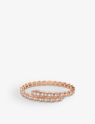 BVLGARI Serpenti 18kt rosegold and diamond pave bracelet