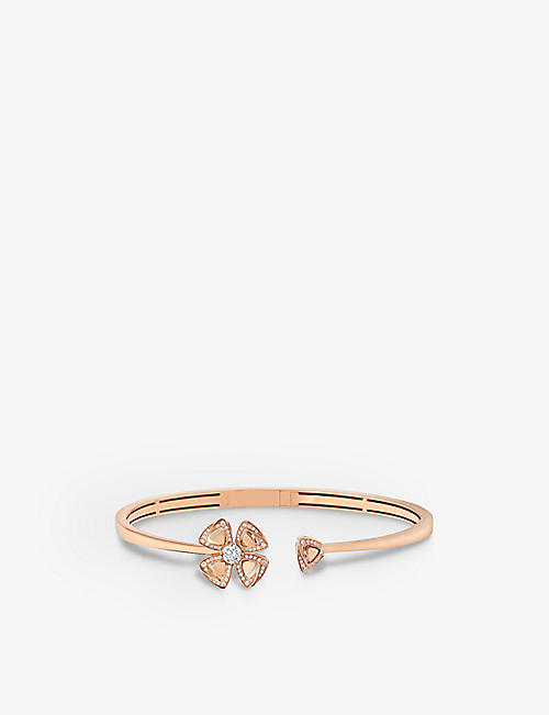BVLGARI: Fiorever 18ct rose-gold and diamond bracelet