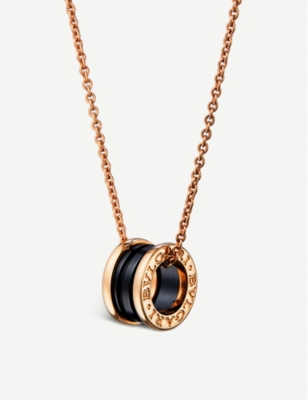 Bvlgari B Zero1 18ct Pink Gold And Ceramic Necklace Selfridges Com