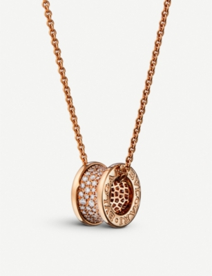 Bvlgari B Zero1 18kt Pink Gold And Diamond Necklace Selfridges Com