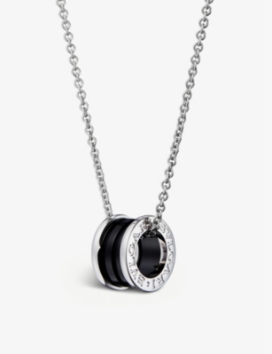 BVLGARI: Save the Children black ceramic and sterling silver pendant necklace