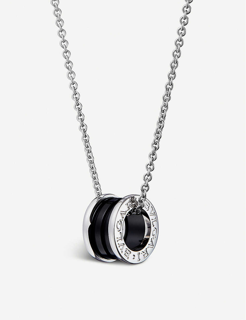 Shop Bvlgari Womens Save The Children Black Ceramic And Sterling Silver Pendant Necklace