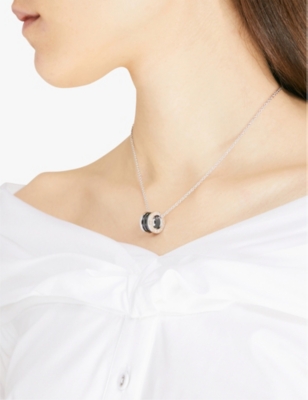 Save the Children black ceramic and sterling-silver pendant necklace