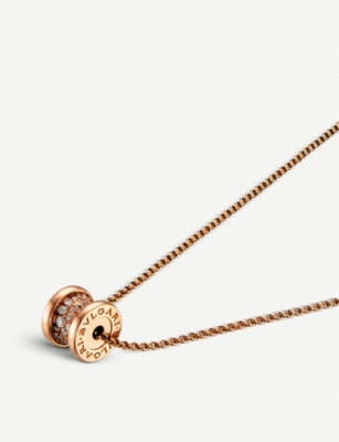 BVLGARI B.zero1 mini 18ct rose-gold and diamond necklace