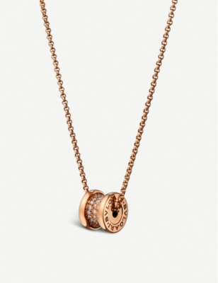 Bvlgari B Zero1 Mini 18kt Pink Gold And Diamond Necklace Selfridges Com
