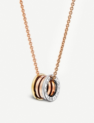 Bvlgari B Zero1 18kt Pink White And Yellow Gold Necklace Selfridges Com