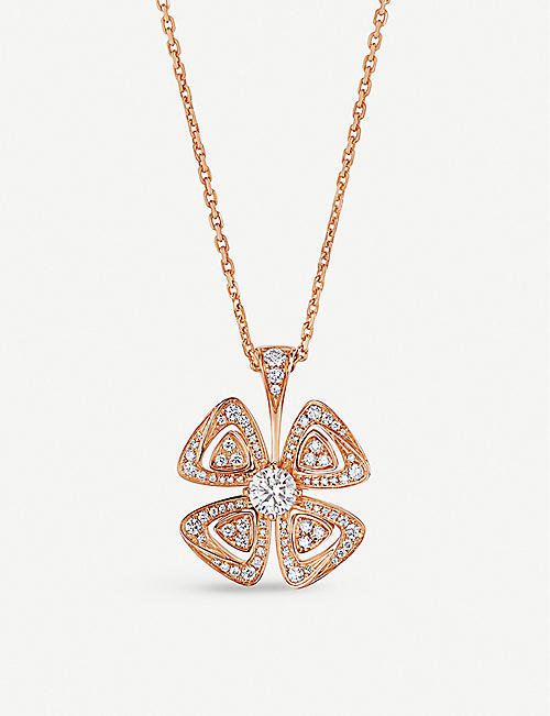 BVLGARI: Fiorever 18ct rose-gold and diamond necklace