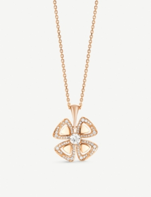 BVLGARI: Fiorever 18ct rose-gold and diamond necklace