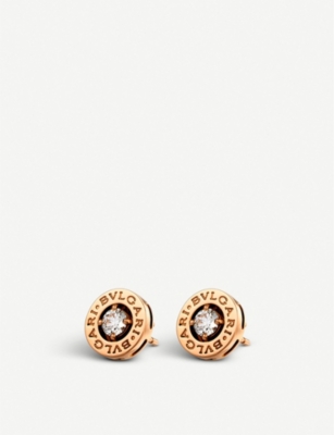 18ct pink-gold stud earrings 