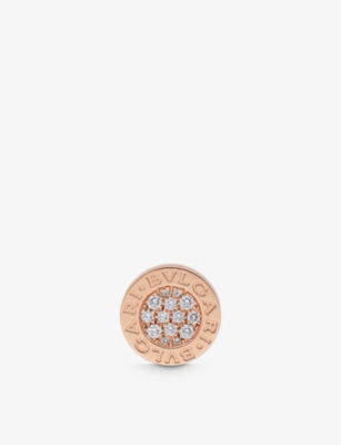 Bvlgari Womens Rose Gold 18ct Rose-gold And Pavé Diamond Earring