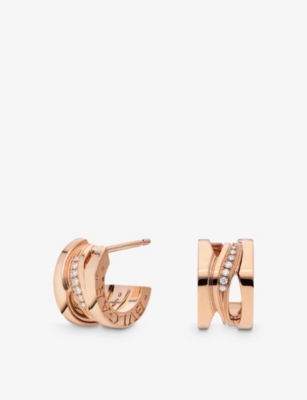 BVLGARI: B.zero1 XXth Anniversary 18ct rose-gold and diamond earrings