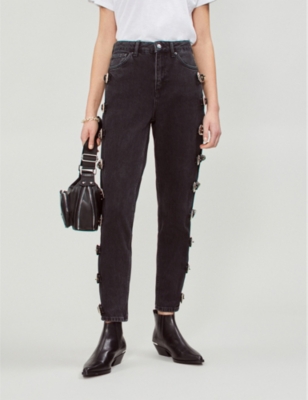 topshop side buckle jeans