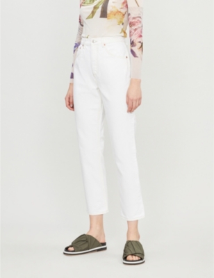 topshop off white straight jeans